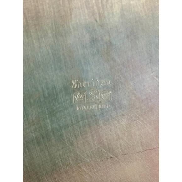 Vintage Silver Plated Sheridan Large Round Tray | Cottagecore Farmhouse - Picture 5 of 8